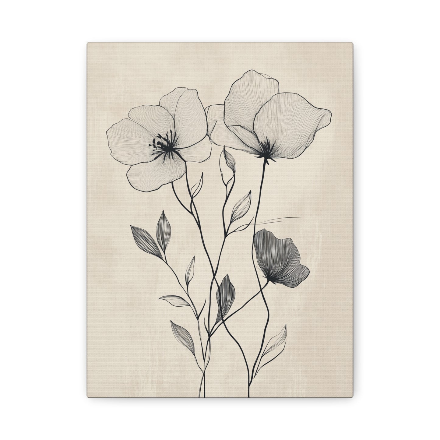 Floral Canvas Wall Art - Elegant Botanical Print for Home Decor