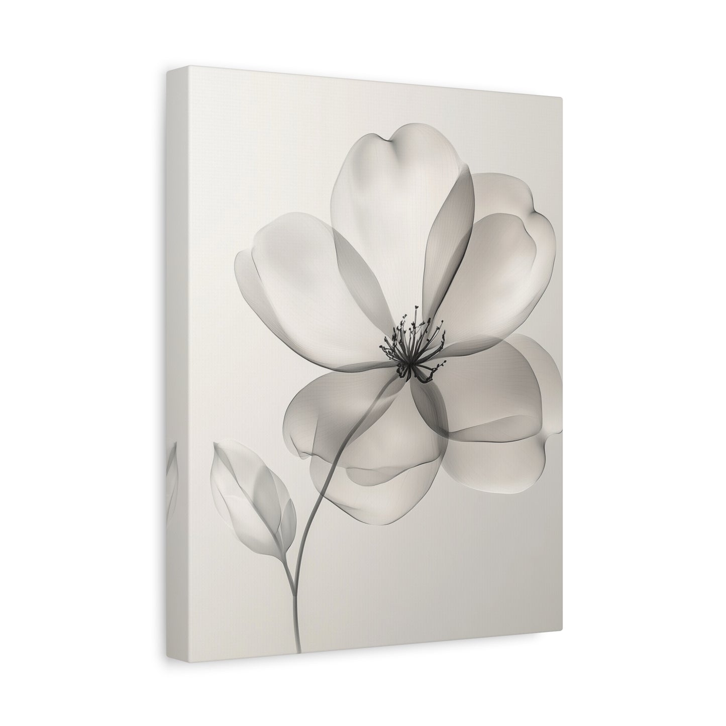 Elegant Rose Floral Canvas Art - Stretched Matte Flower Wall Decor