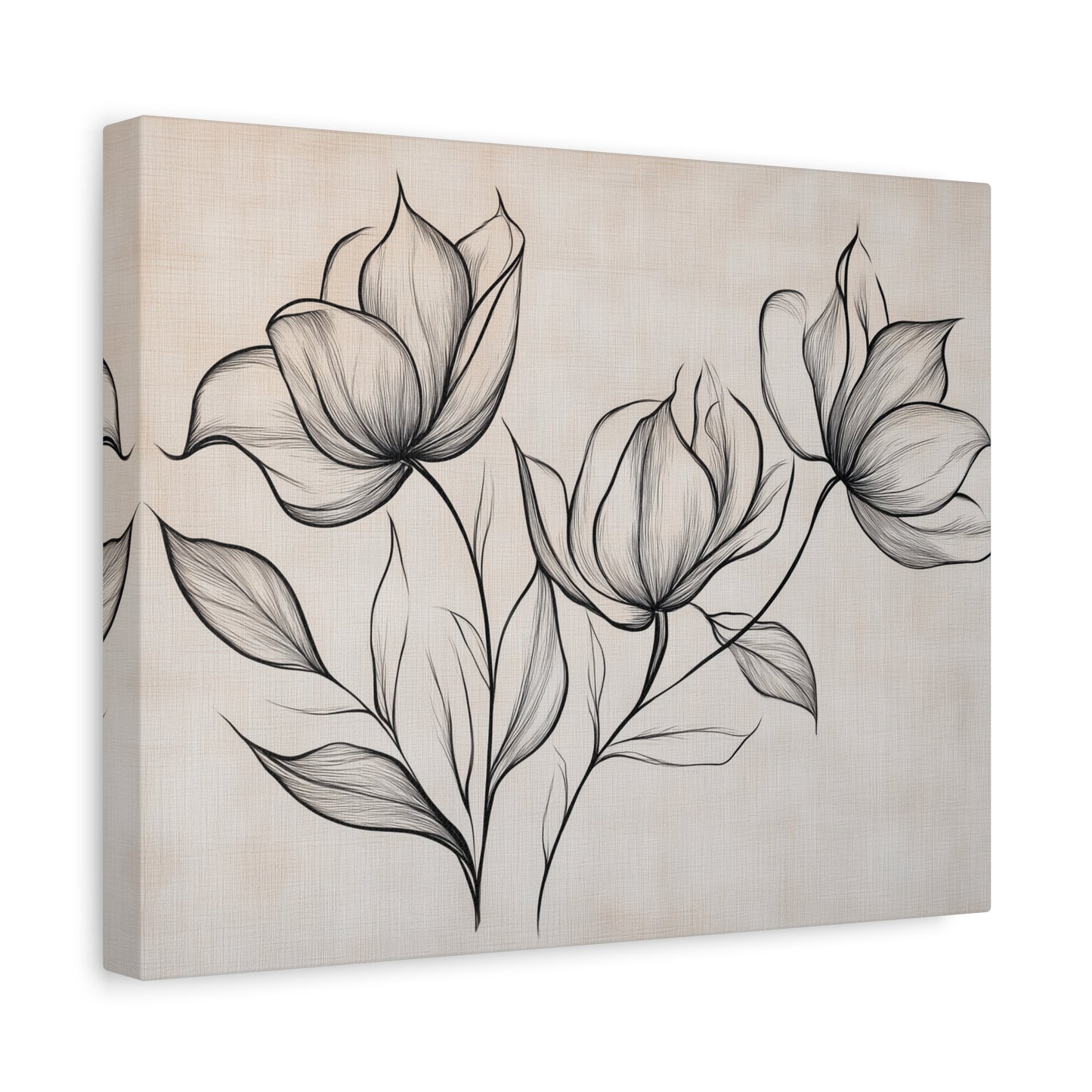 Botanical Floral Canvas Art Print - Elegant Floral Decor for Home