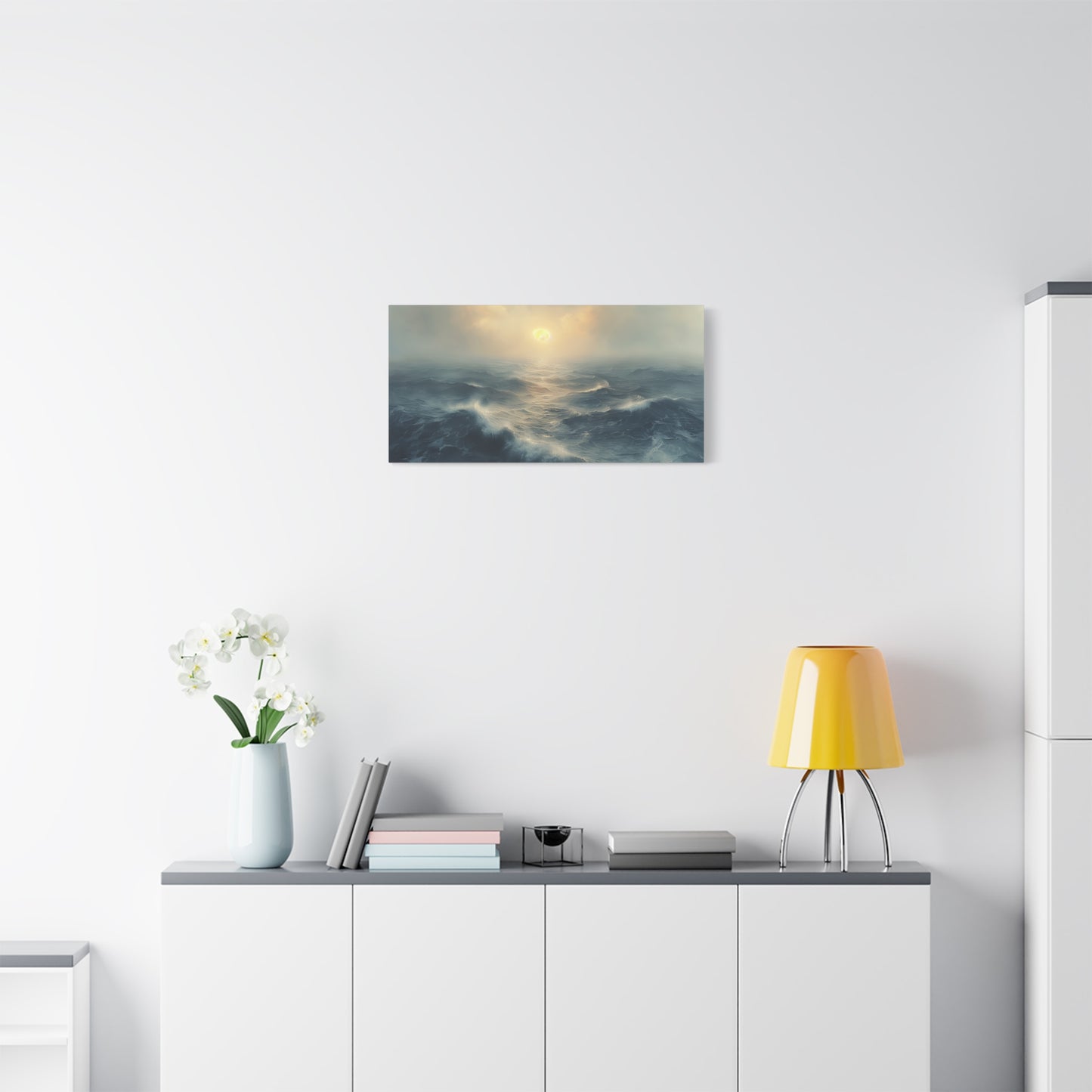 Coastal Elegance Seascape Canvas - Minimalist Ocean Wall Art Print