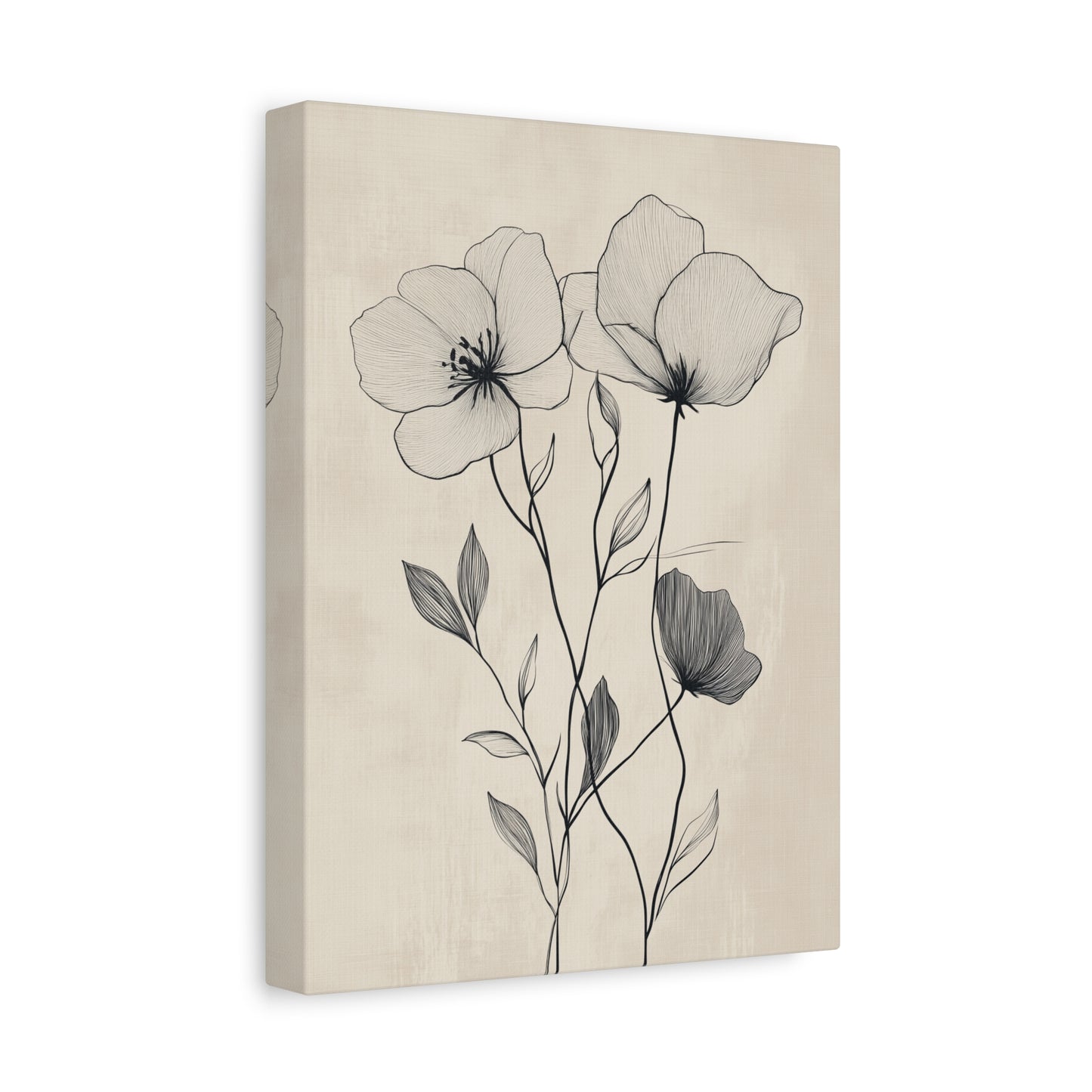 Floral Canvas Wall Art - Elegant Botanical Print for Home Decor