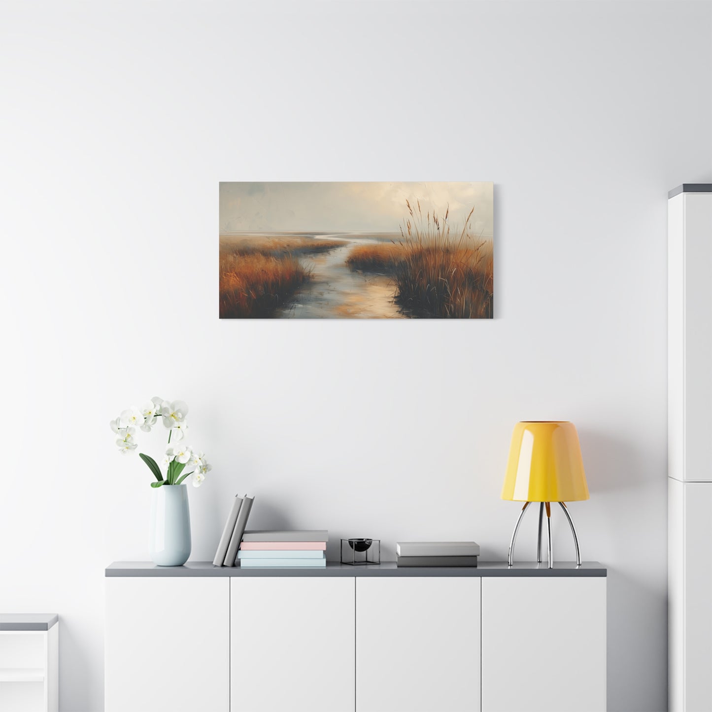 Open Plains Canvas Art - Minimalist Countryside Wall Print