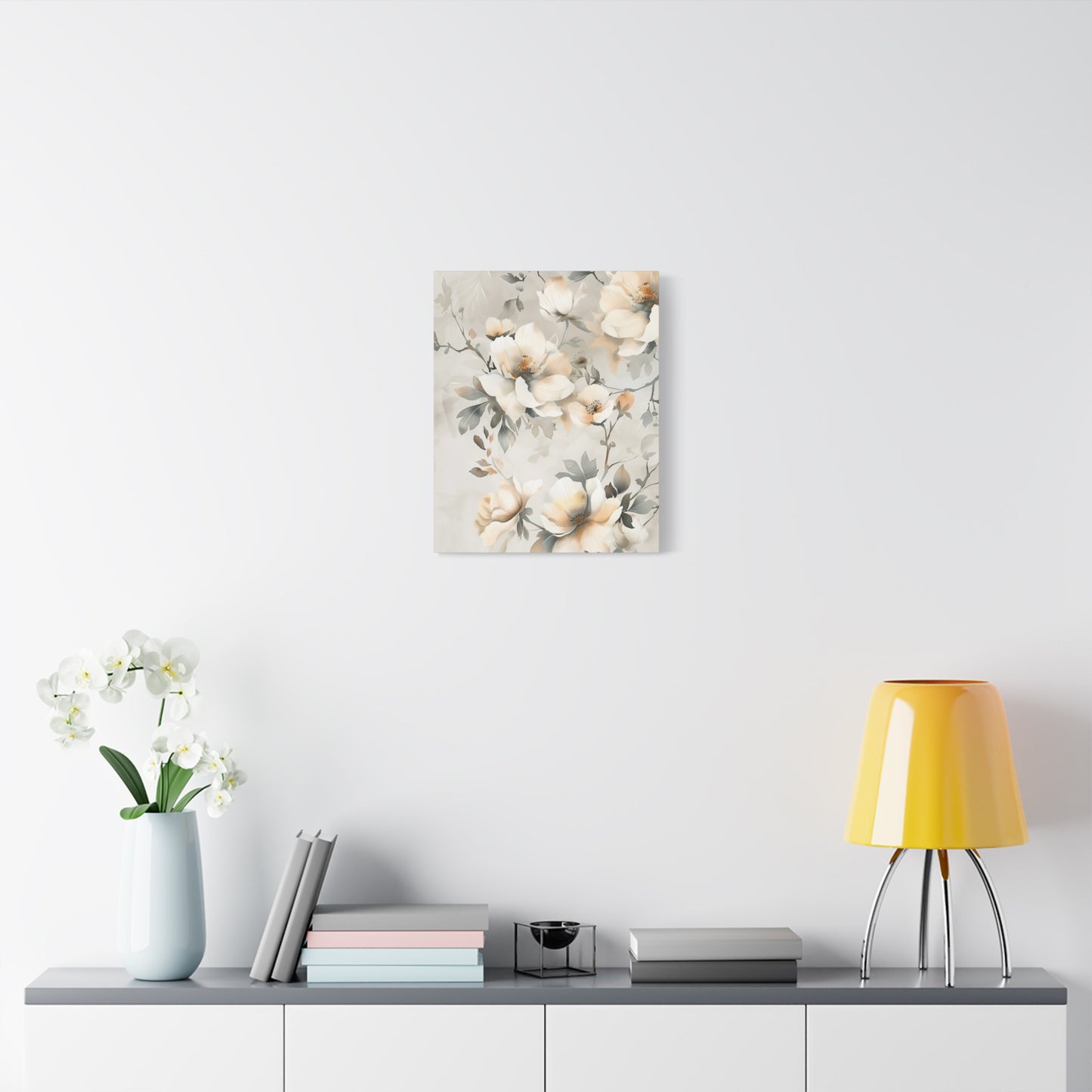 Ivory Bloom Cascade Canvas II