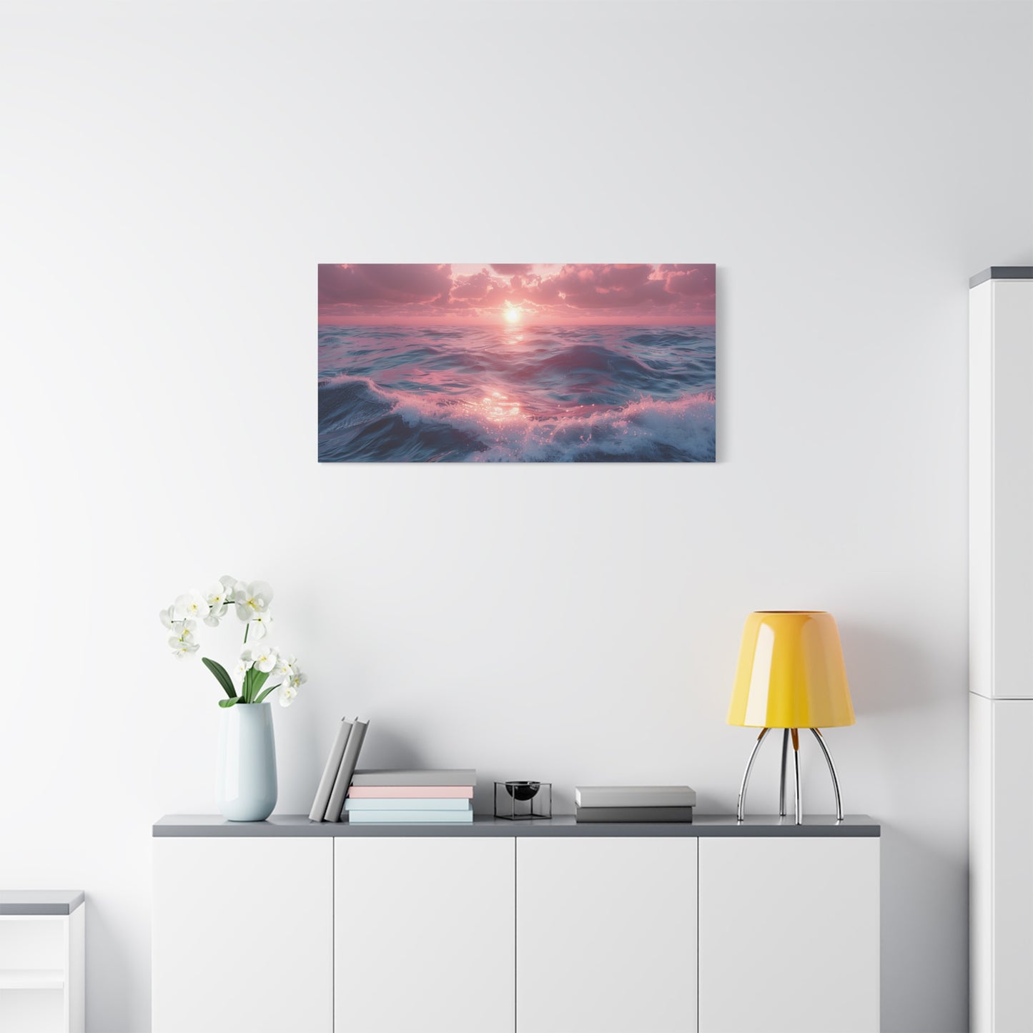 Sunrise Ocean Canvas Print - Muted Seascape Wall Art