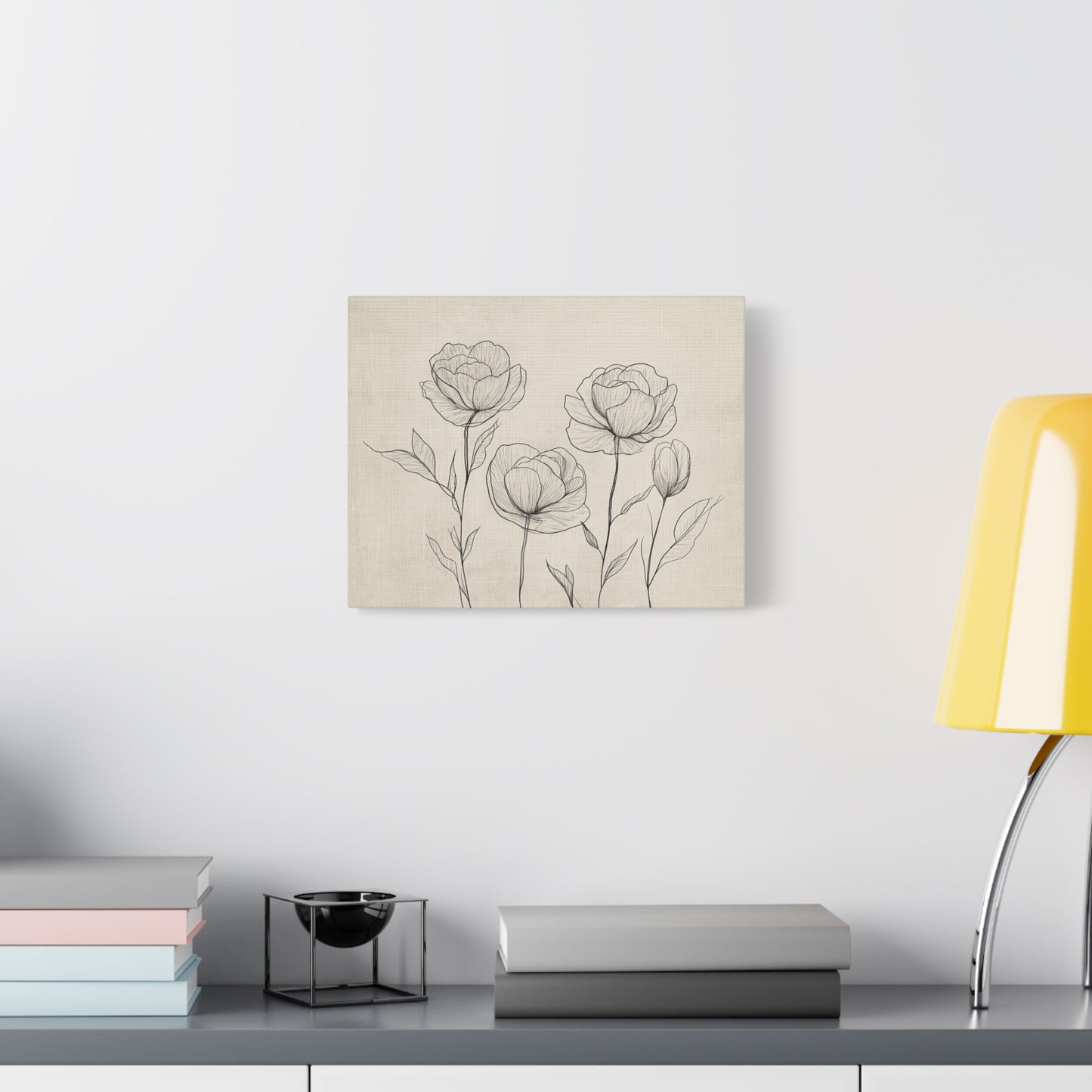 Floral Rose Canvas Wall Art - Elegant Stretched Matte Canvas Print