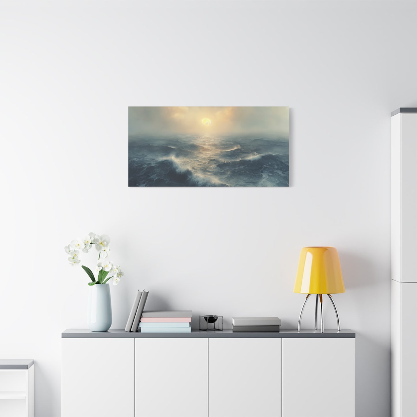 Coastal Elegance Seascape Canvas - Minimalist Ocean Wall Art Print