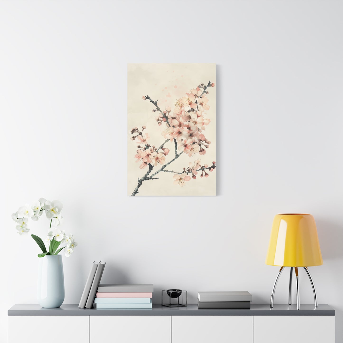 Misty Blossom Branch Canvas Print