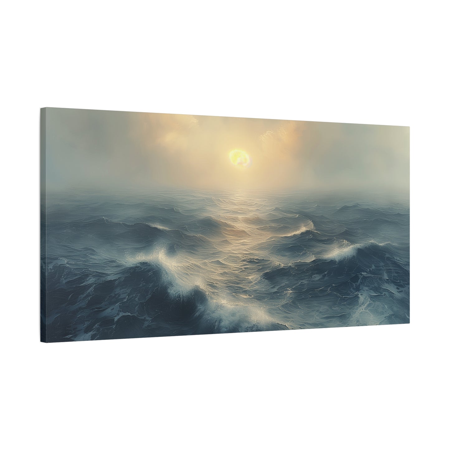 Coastal Elegance Seascape Canvas - Minimalist Ocean Wall Art Print