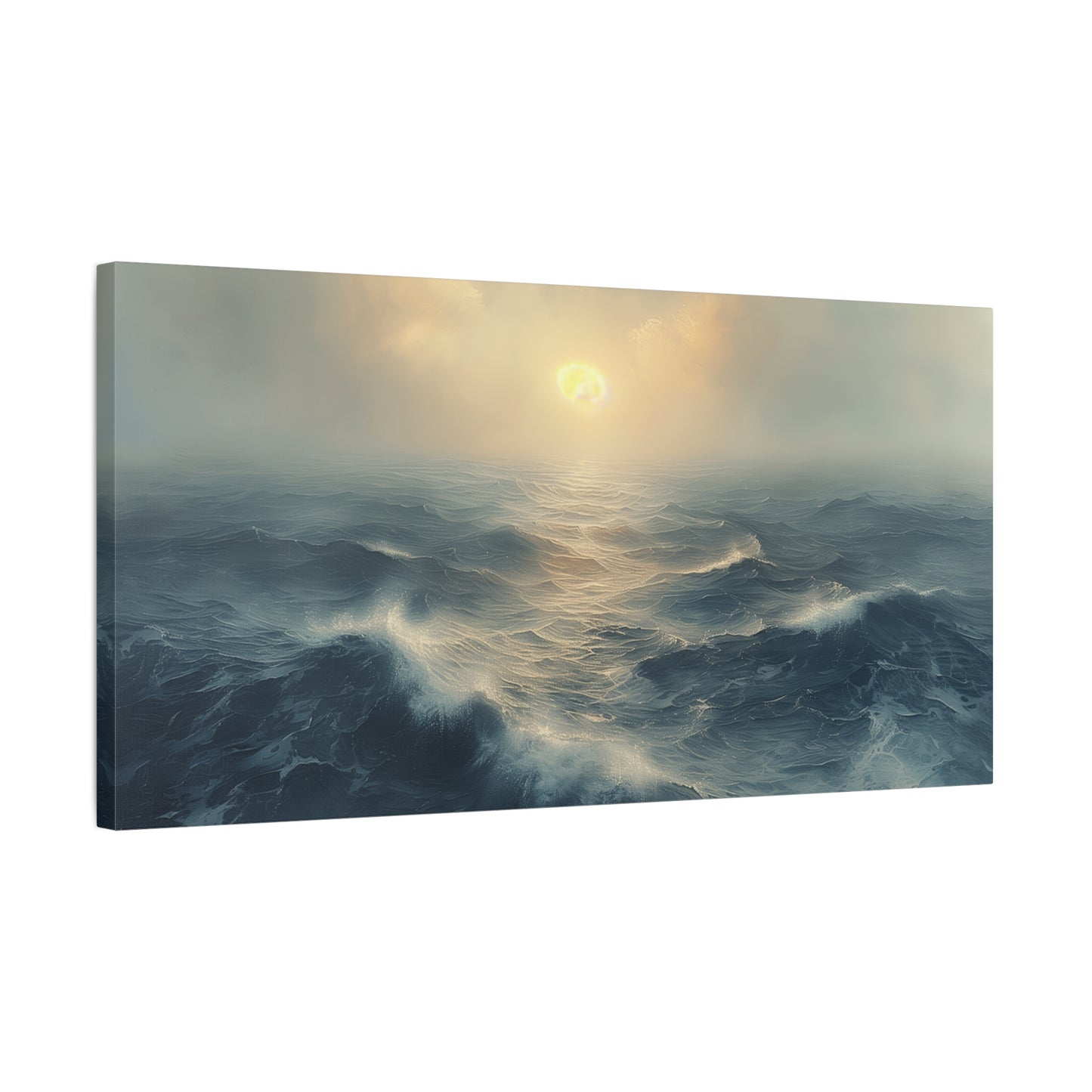 Coastal Elegance Seascape Canvas - Minimalist Ocean Wall Art Print