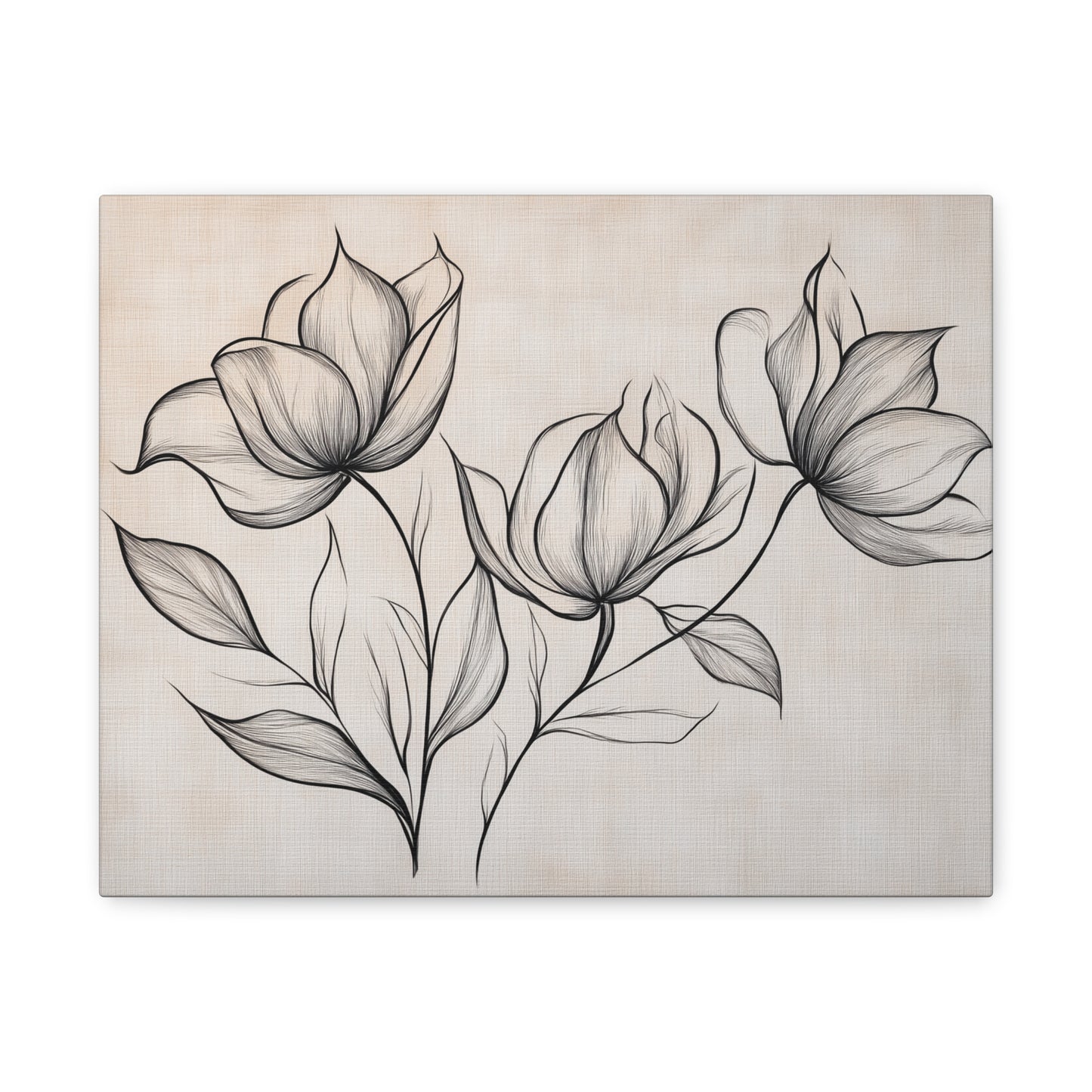 Botanical Floral Canvas Art Print - Elegant Floral Decor for Home