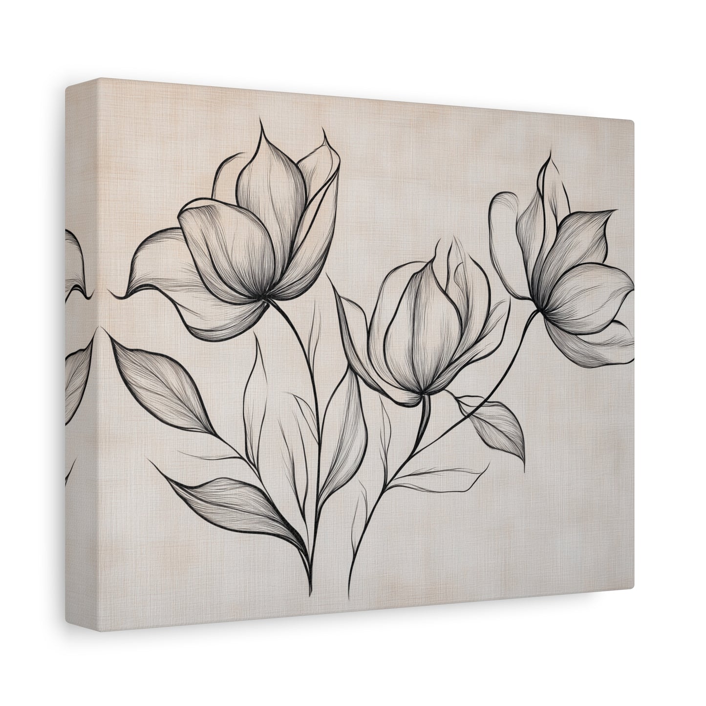 Botanical Floral Canvas Art Print - Elegant Floral Decor for Home