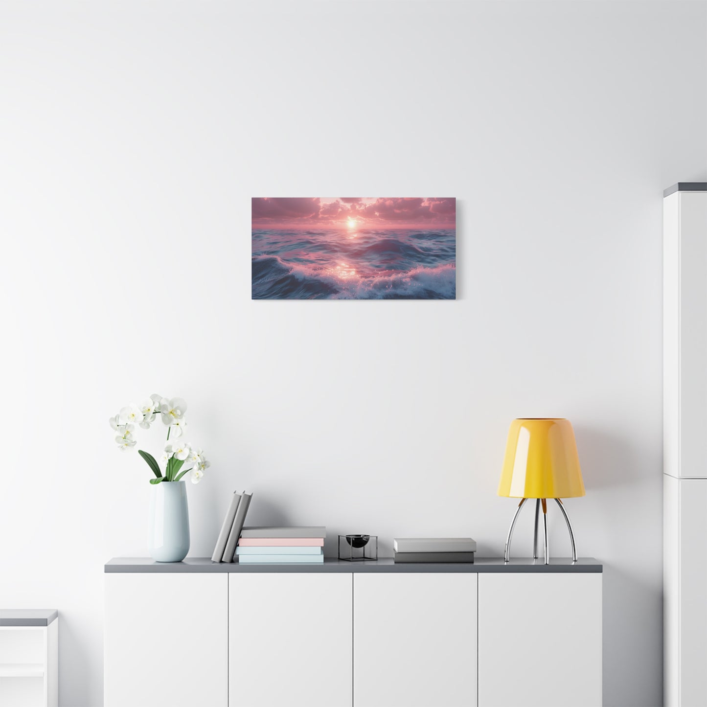 Sunrise Ocean Canvas Print - Muted Seascape Wall Art
