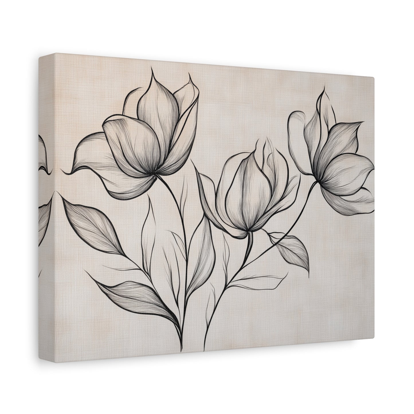 Botanical Floral Canvas Art Print - Elegant Floral Decor for Home