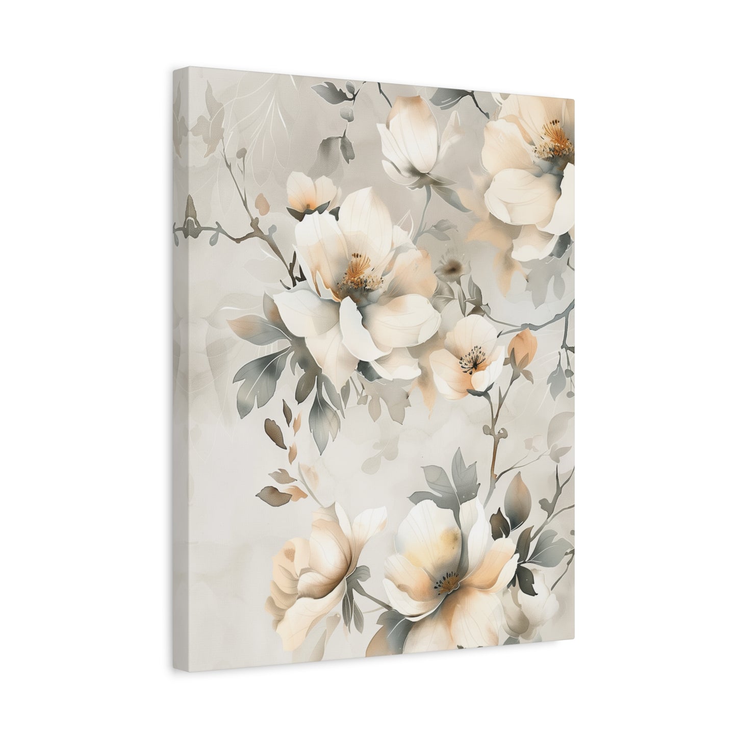 Ivory Bloom Cascade Canvas II
