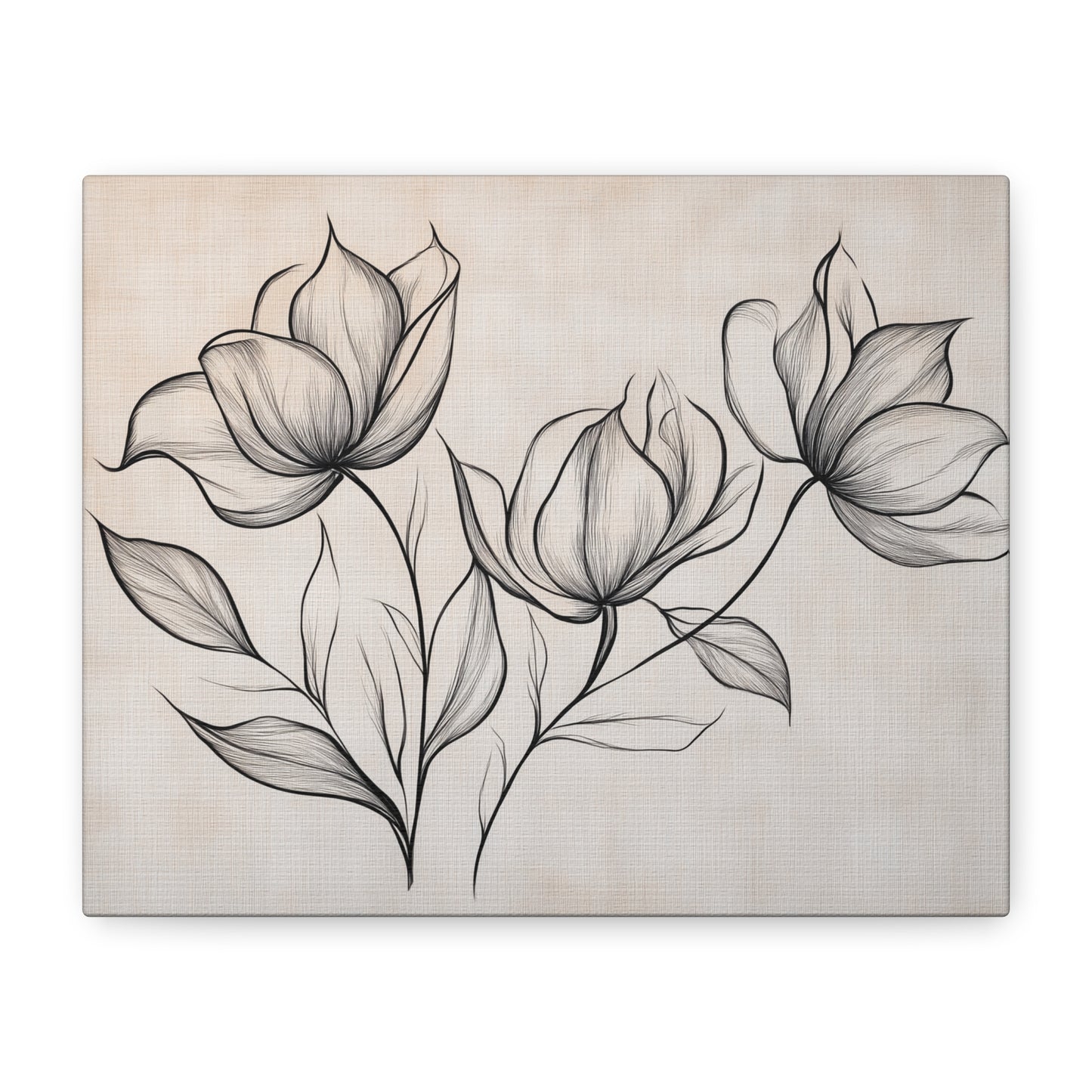 Botanical Floral Canvas Art Print - Elegant Floral Decor for Home