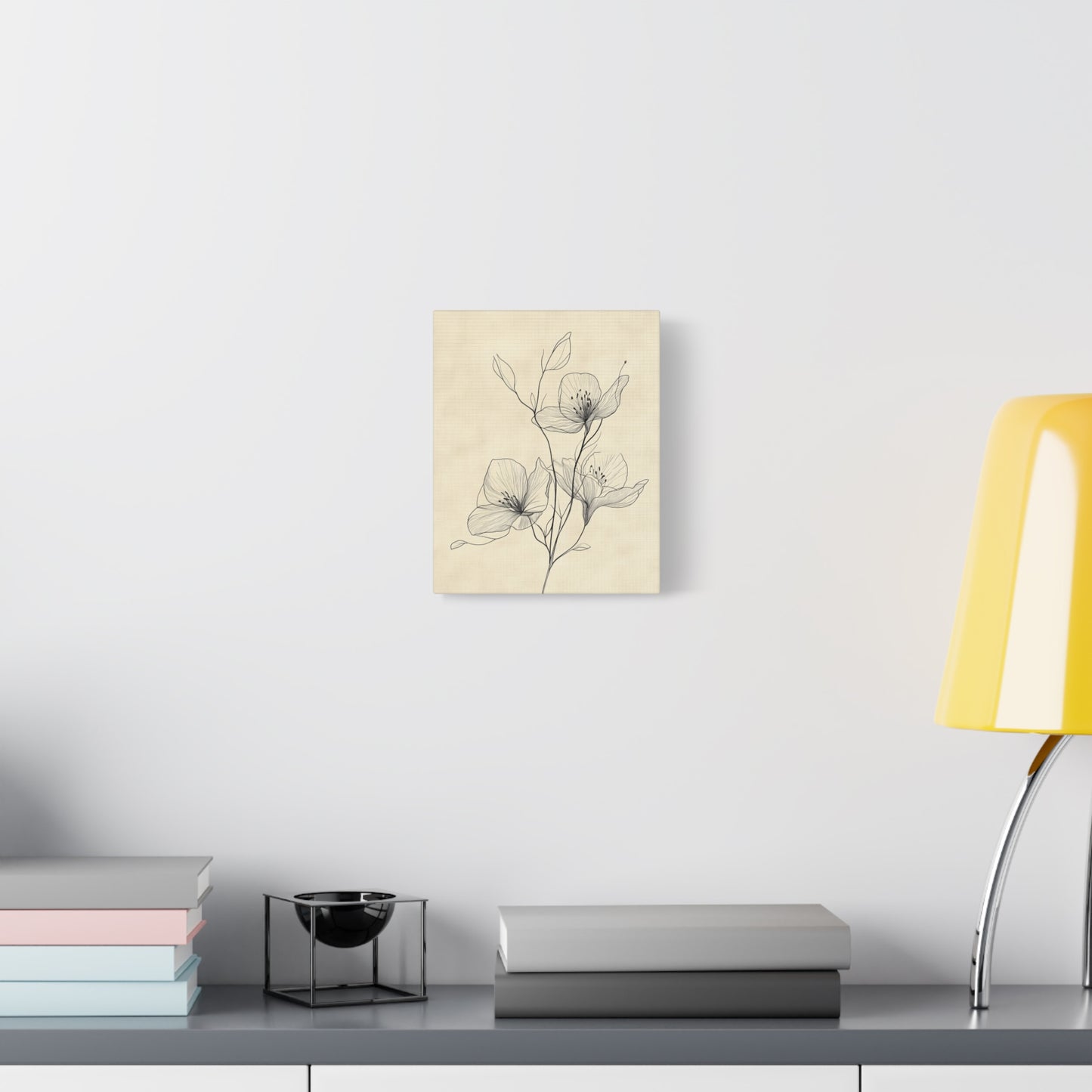 Minimalist Floral Canvas Art - Elegant Stretched Wall Decor
