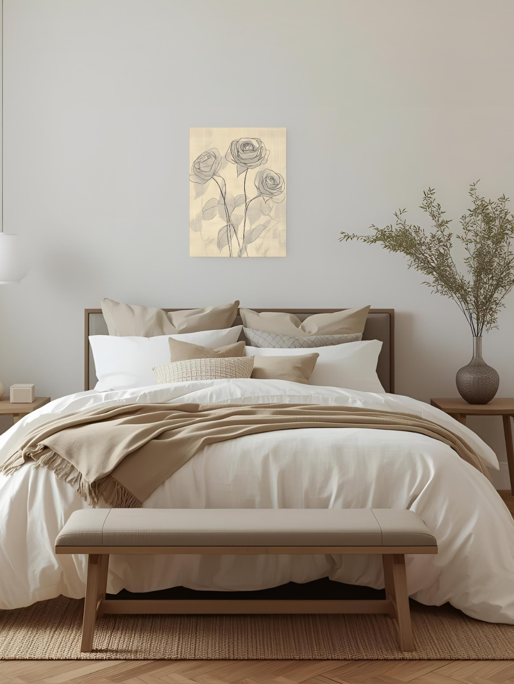 Elegant Rose Canvas Art Print - Wall Decor for Home and Office