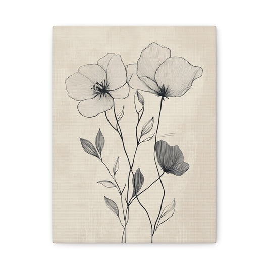 Floral Canvas Wall Art - Elegant Botanical Print for Home Decor