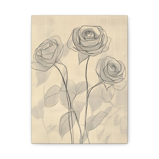 Elegant Rose Canvas Art Print - Stretched Wall Decor for Home or Office