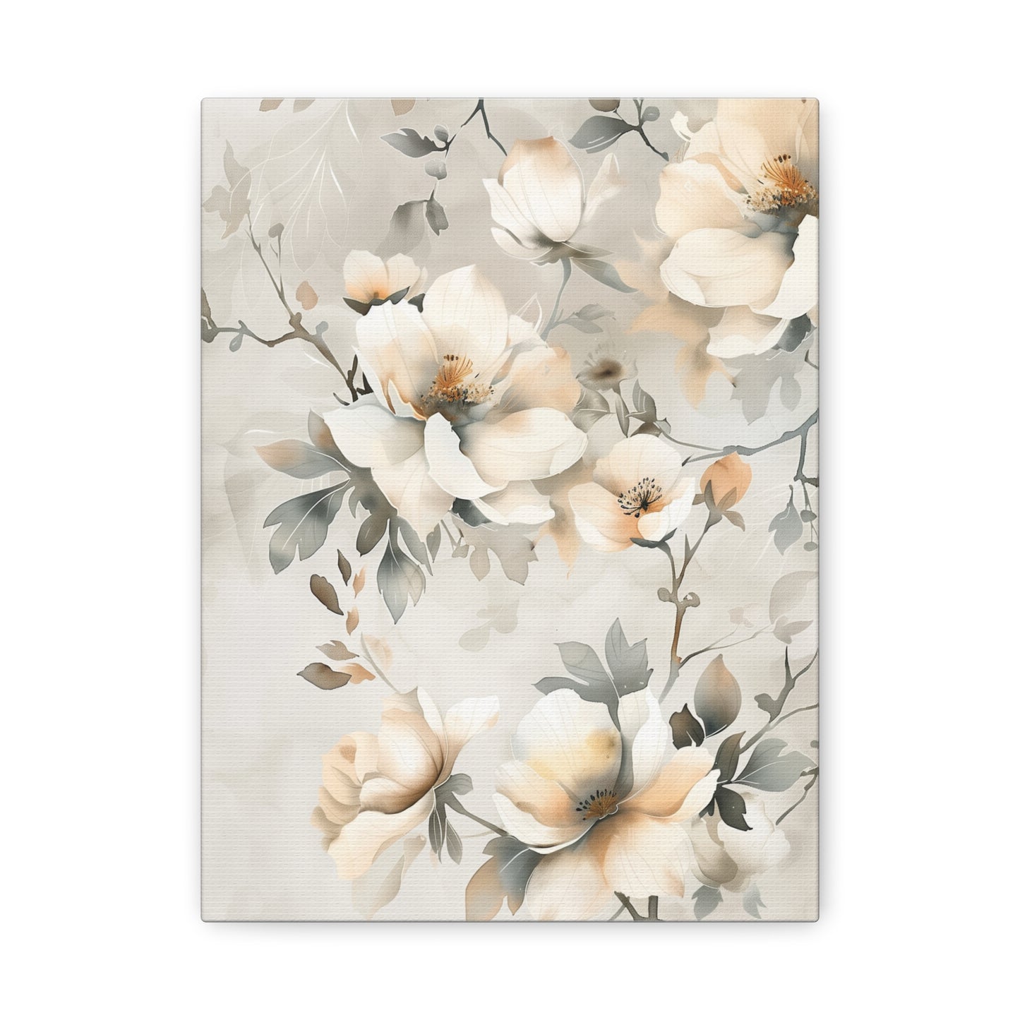 Ivory Bloom Cascade Canvas II