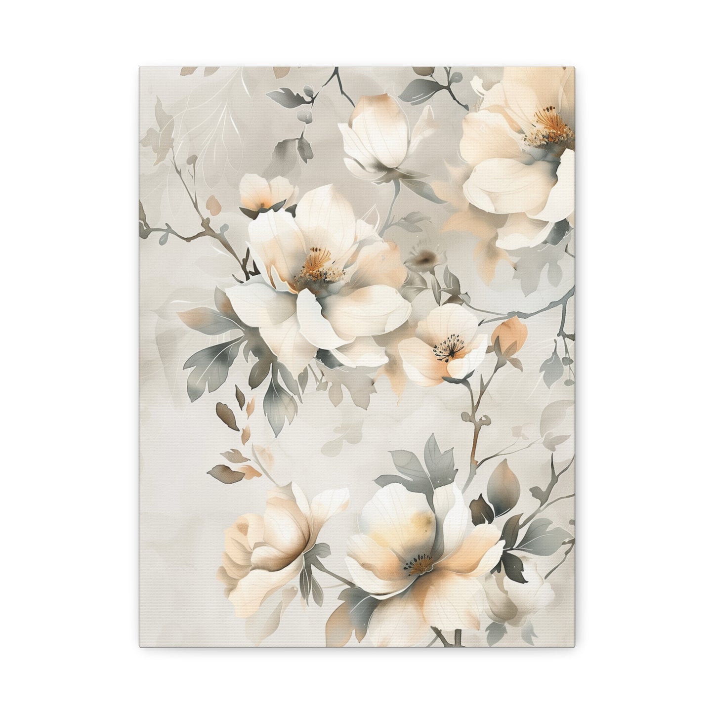 Ivory Bloom Cascade Canvas II