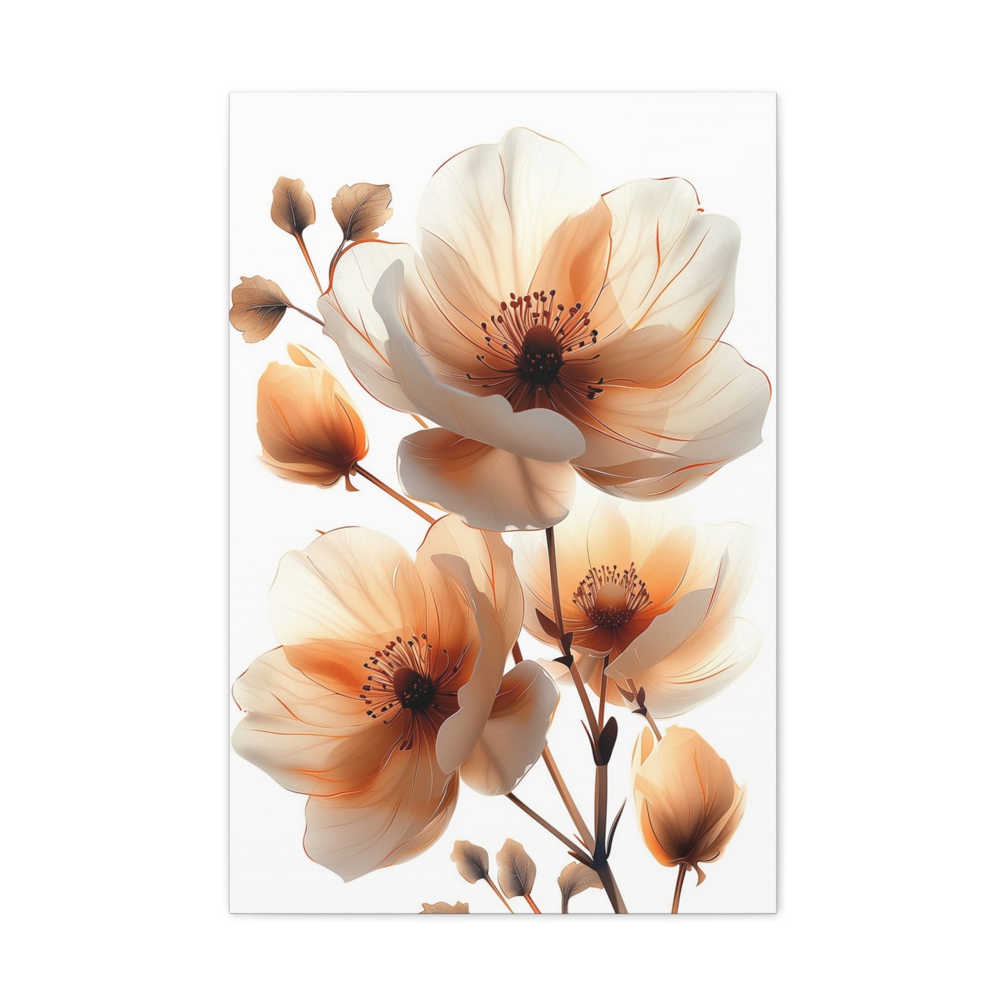 Golden Beige Botanicals Canvas Print