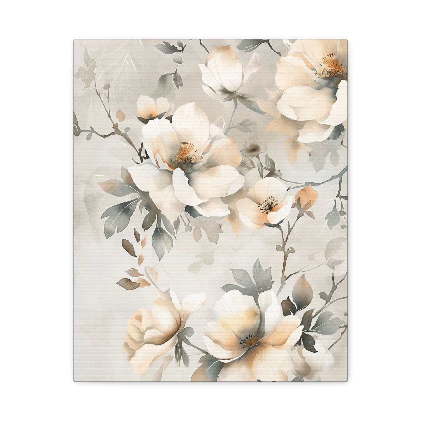 Ivory Bloom Cascade Canvas II