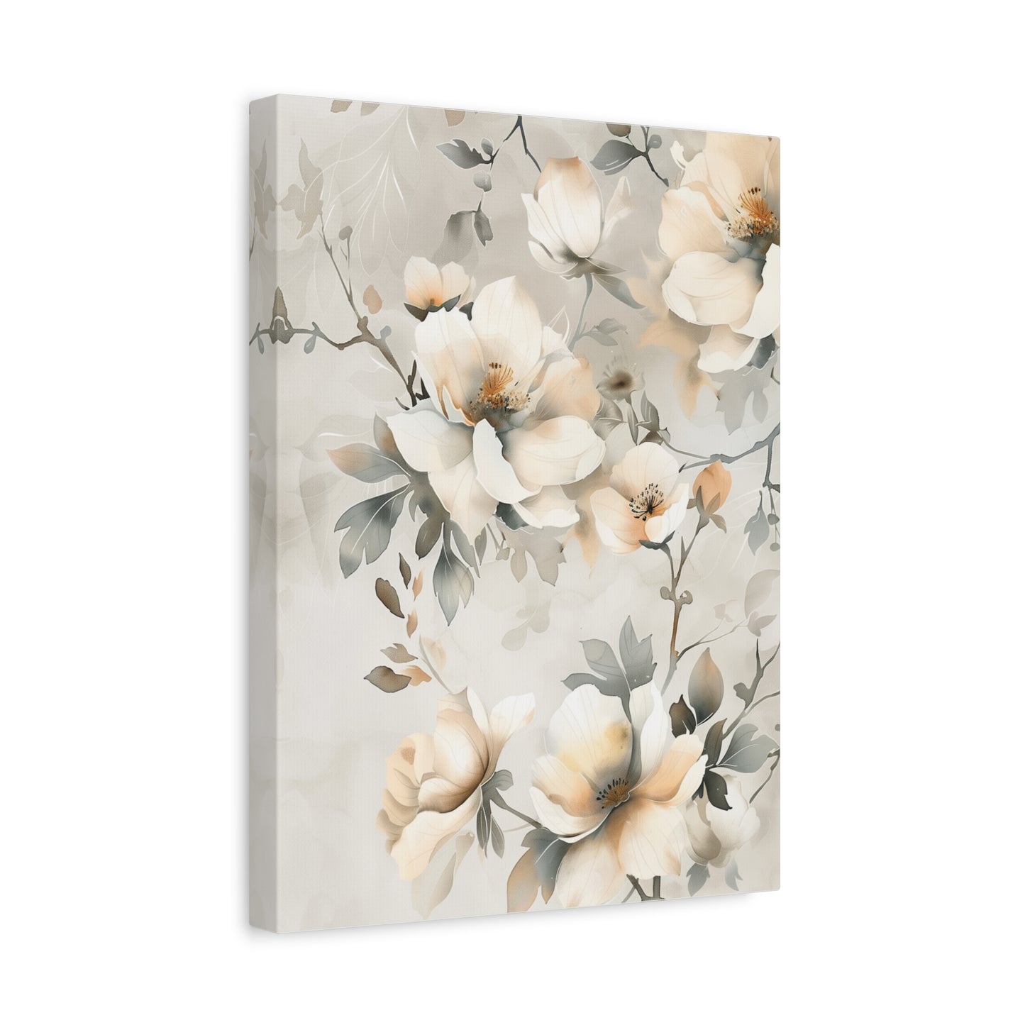 Ivory Bloom Cascade Canvas II