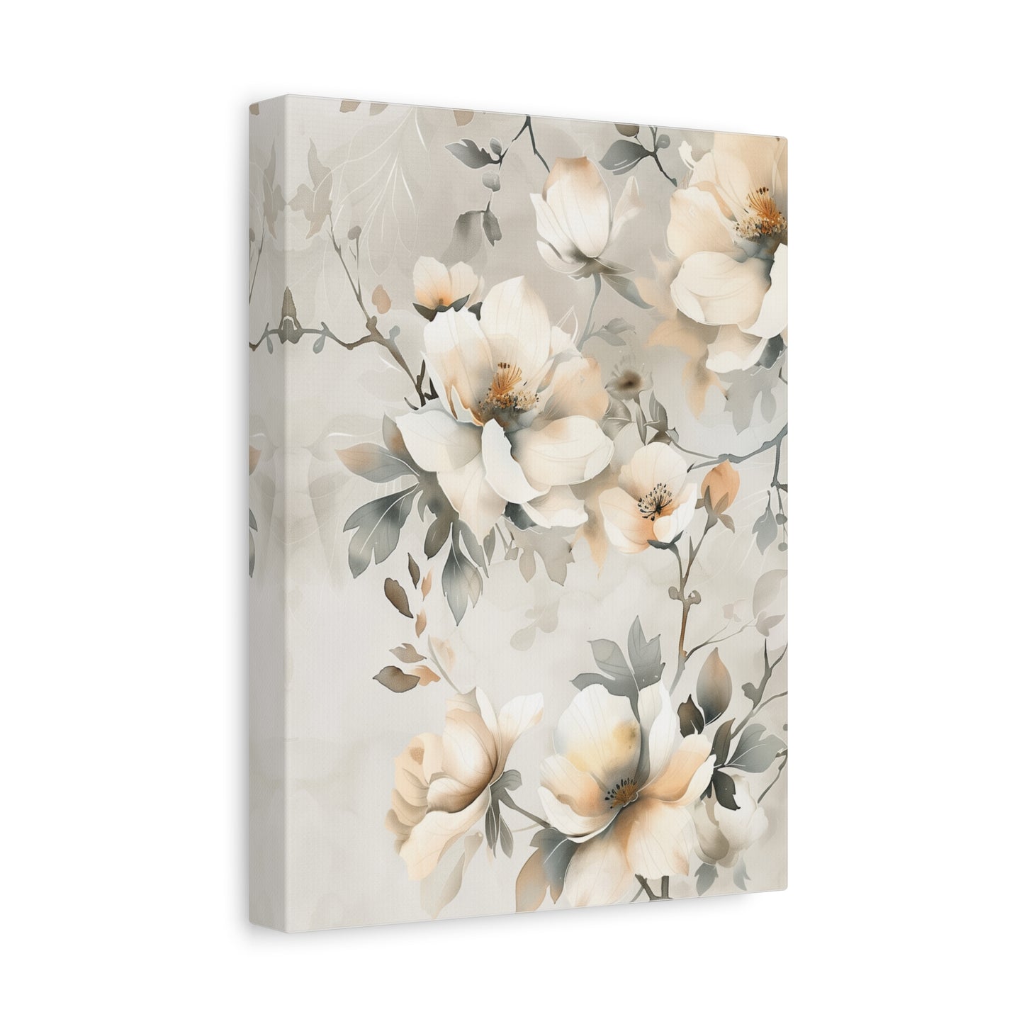 Ivory Bloom Cascade Canvas II