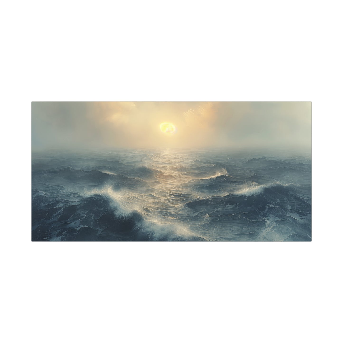 Coastal Elegance Seascape Canvas - Minimalist Ocean Wall Art Print