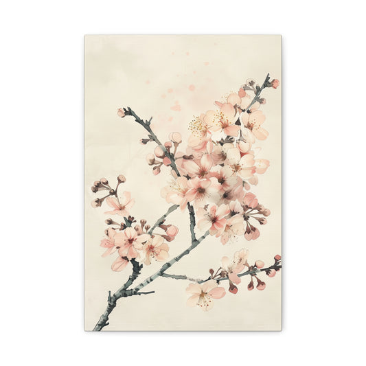 Misty Blossom Branch Canvas Print