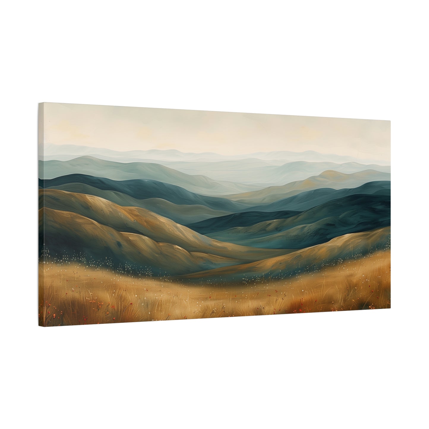 Rolling Hills Canvas Art - Earthy Neutral Landscape Wall Print