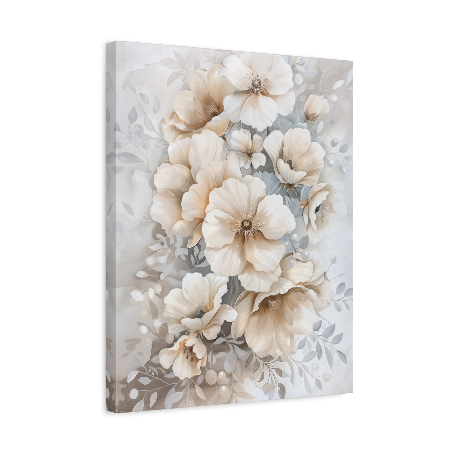 Ivory Bloom Cascade Canvas I