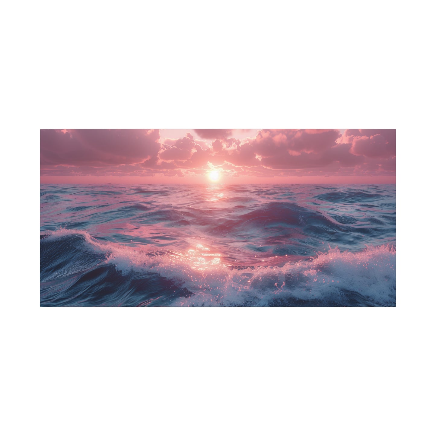 Sunrise Ocean Canvas Print - Muted Seascape Wall Art