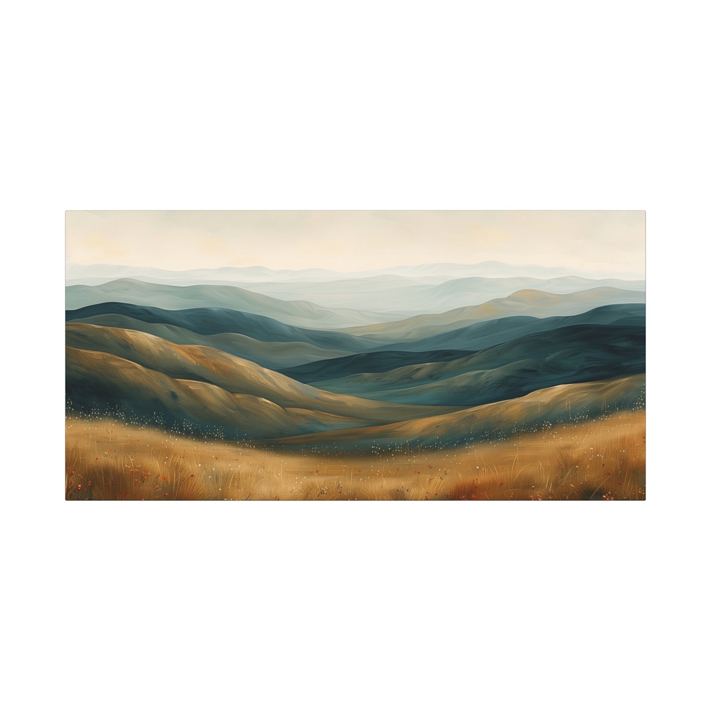 Rolling Hills Canvas Art - Earthy Neutral Landscape Wall Print