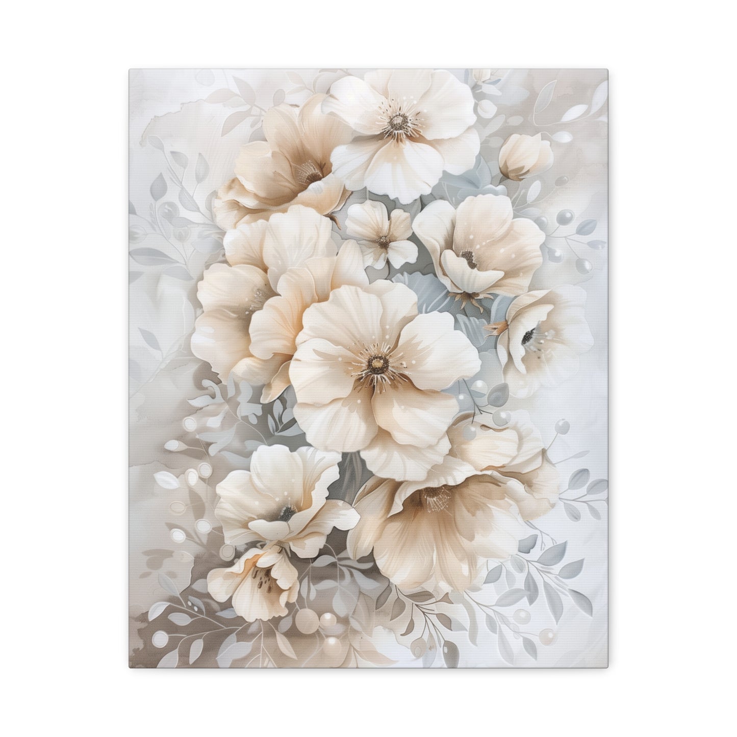Ivory Bloom Cascade Canvas I