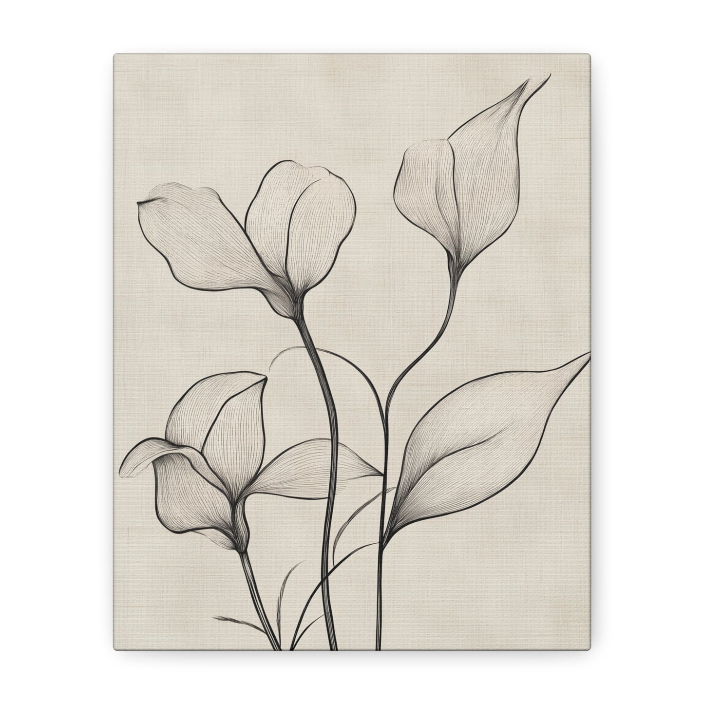 Floral Matte Canvas Wall Art - Elegant Botanical Print for Home & Office Decor