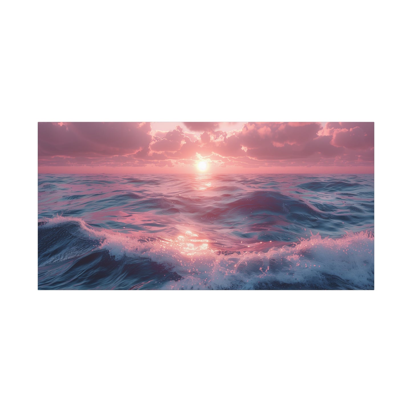 Sunrise Ocean Canvas Print - Muted Seascape Wall Art