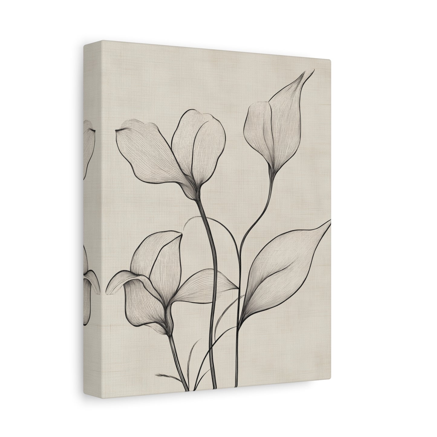 Floral Matte Canvas Wall Art - Elegant Botanical Print for Home & Office Decor